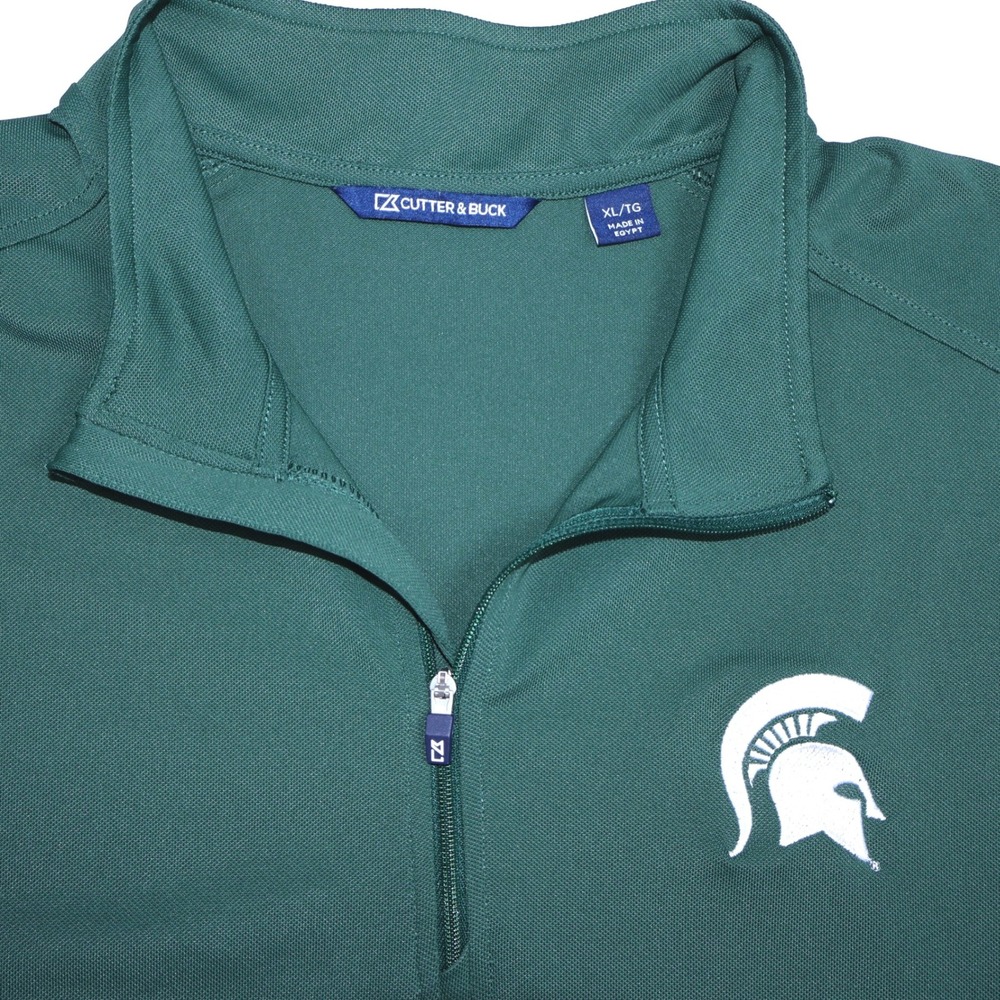 Cutter & Buck Michigan State Spartans Mens XL Quarter Zip Pullover Green